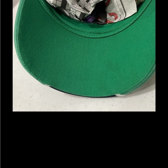 Notre Dame large clover logo baseball cap Adult size. Navy and green. - Picture 5 of 8